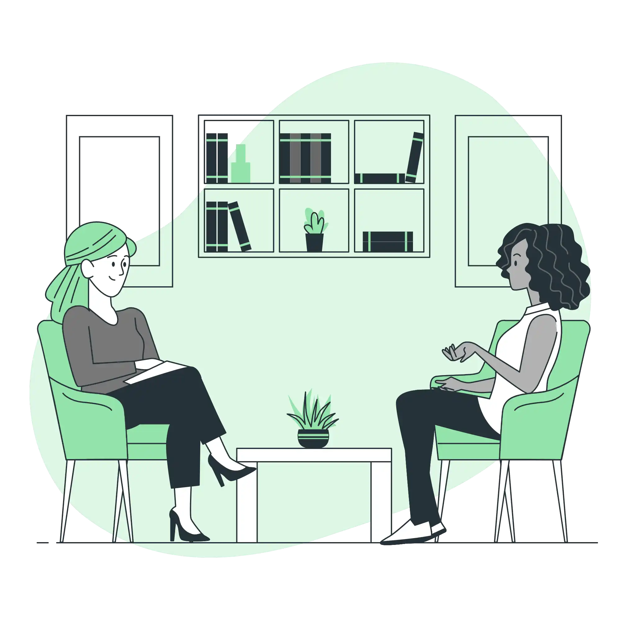 Illustration d’un psychologue en téléconsultation avec un patient